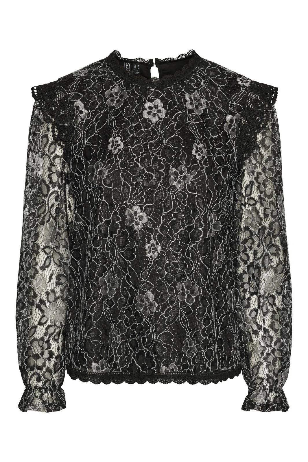 Pieces Pcolline Ls Lurex Lace Top Mm