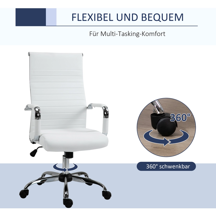 Vinsetto Bürostuhl mit Wippfunktion weiß