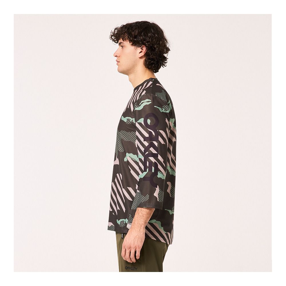 Oakley RIDE FREE - Maillot Homme green stripe/grip camo