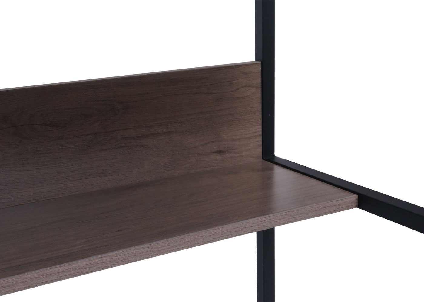 Schreibtisch MCW-K80, Bürotisch Computertisch Arbeitstisch Ablage, Metall MDF 120x60cm ~ grau-braun