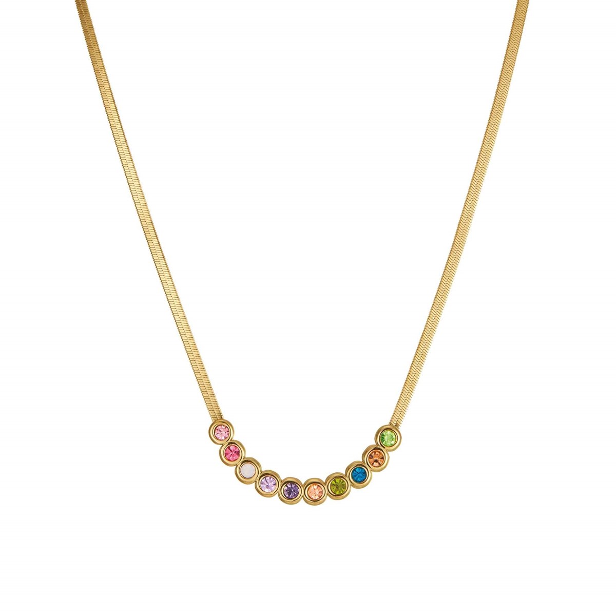 Collier zircons multicolores