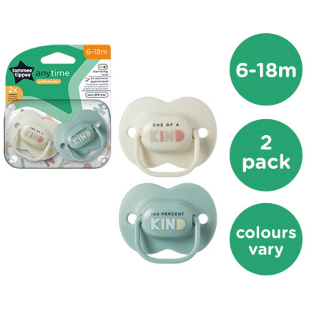 Tommee Tippee Anytime Schnuller ab 6 Monaten, 2er-Pack, verschiedene Sorten