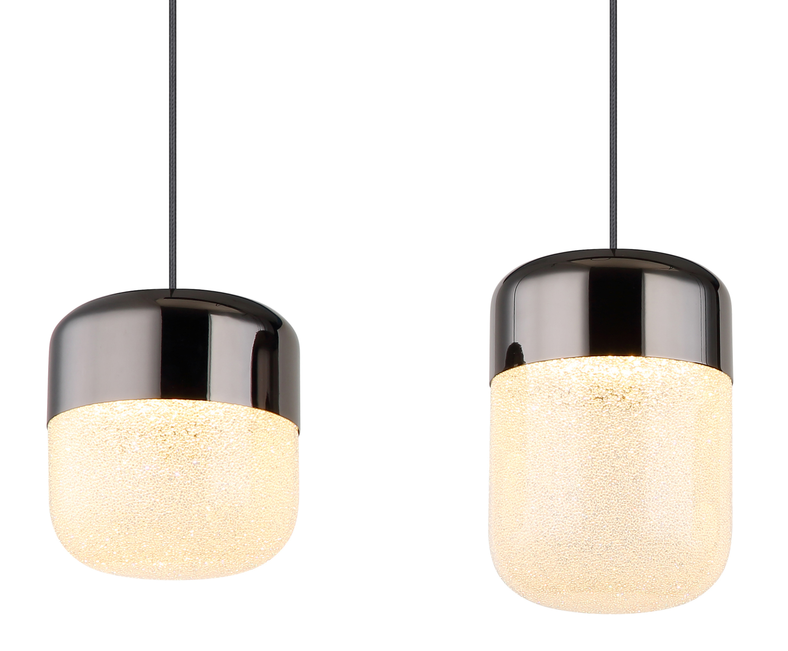 LED-Hängeleuchte - graphit matt - K9 Kristalle - 4-flammig