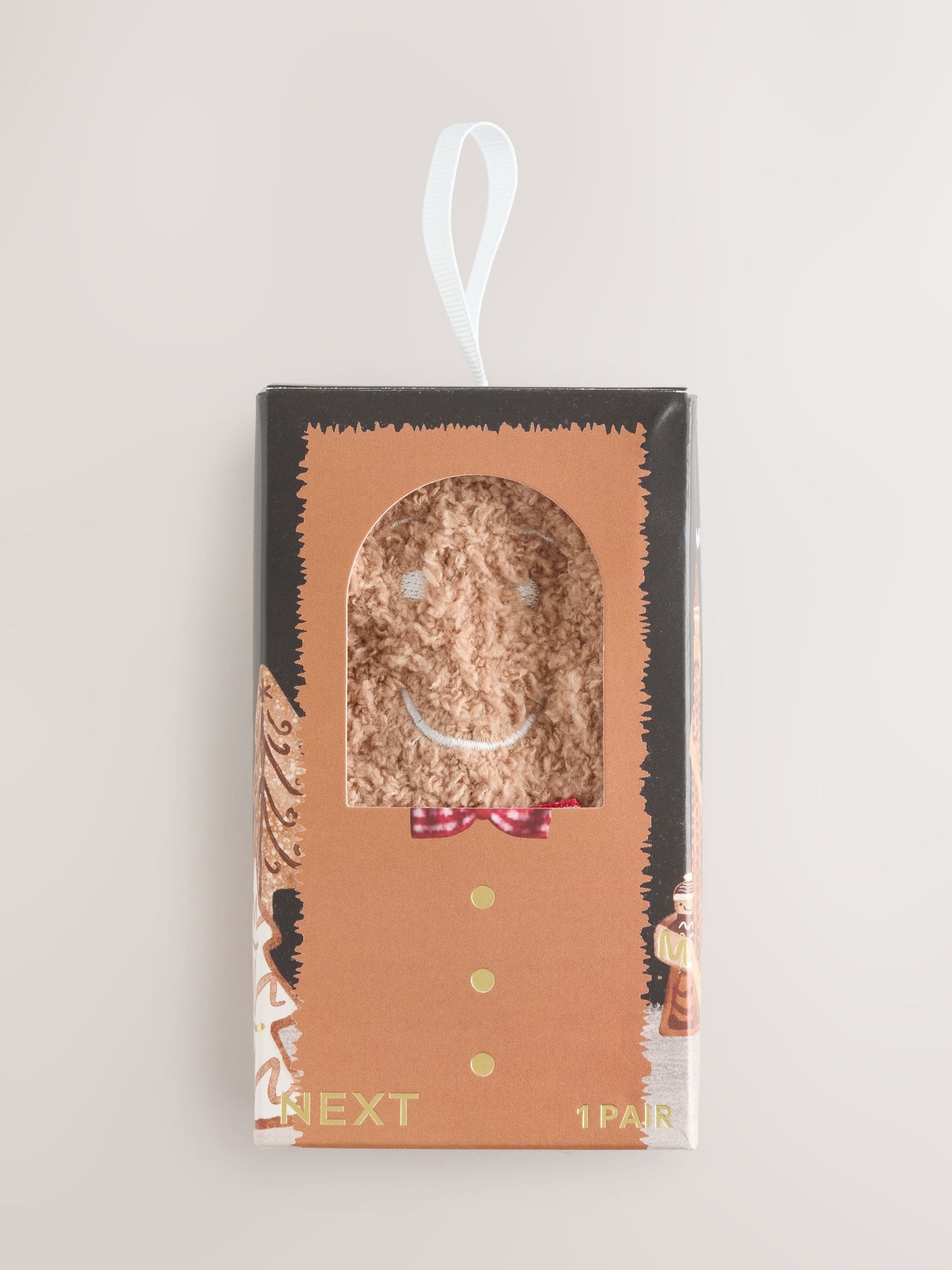 Peperkoeken mannetje - 1 paar behaaglijke enkelsokken in een geschenkdoos
