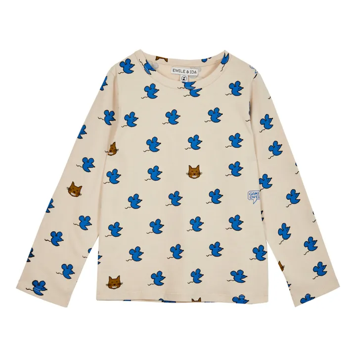 Emile et Ida T-Shirt Coton Bio Souris | Ecru