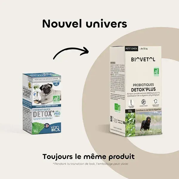 Biovetol - Pó Detox'Plus Orgânico para Cães de Pequeno Porte <10kg - 30g