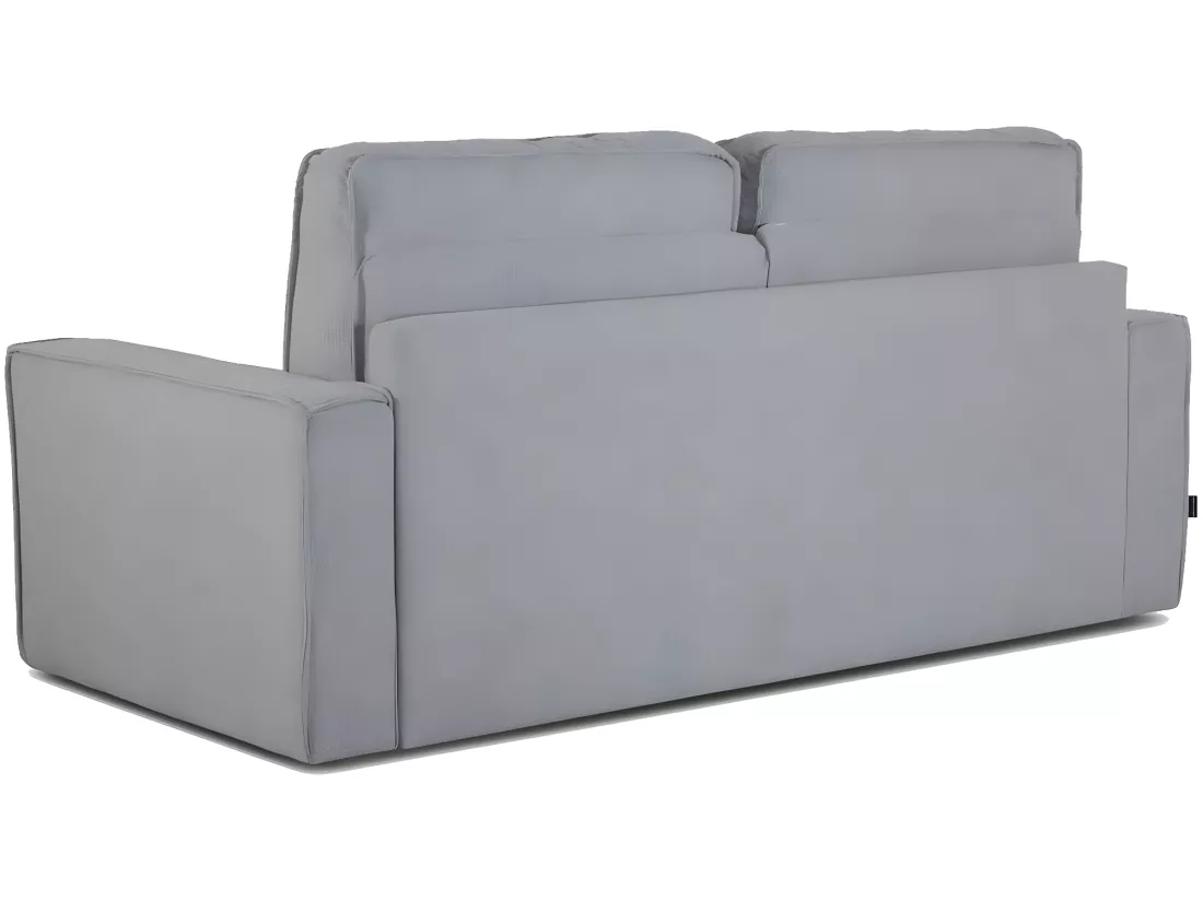 Canapé convertible 3 places en tissu gris - Ouverture express - Couchage quotidien - Matelas HD 140 x 190 - Mattia