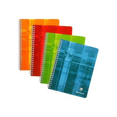 Clairefontaine - Cahier à spirale 17 x22 cm - 180 pages - grands carreaux (Seyes) - disponible dans différentes couleurs