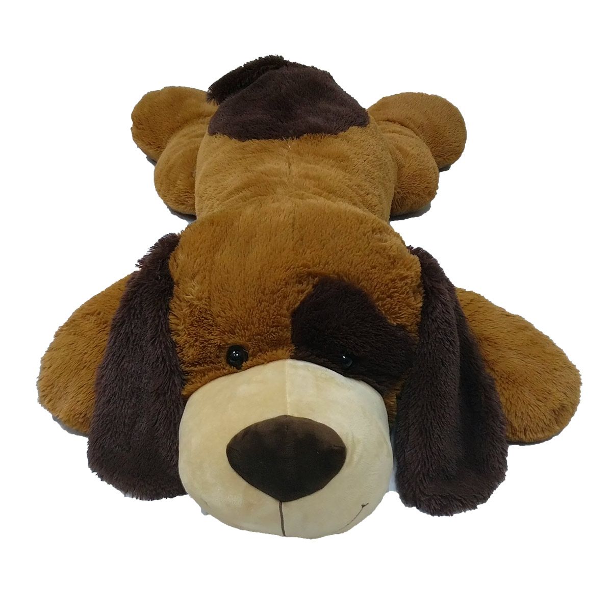 Peluche chien couché marron 135 cm