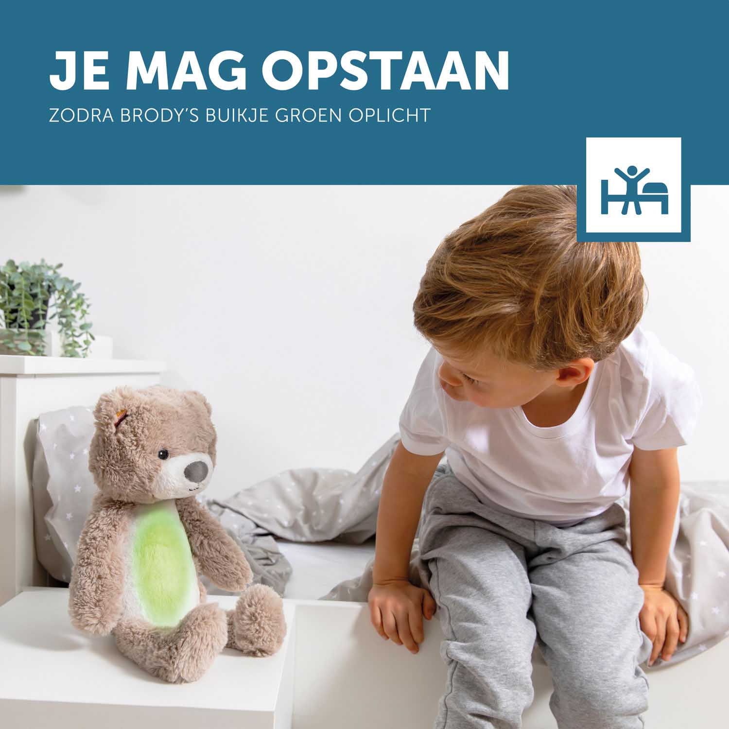 Zazu slaaptrainer Brody de beer taupe - nachtlampjes - Prénatal