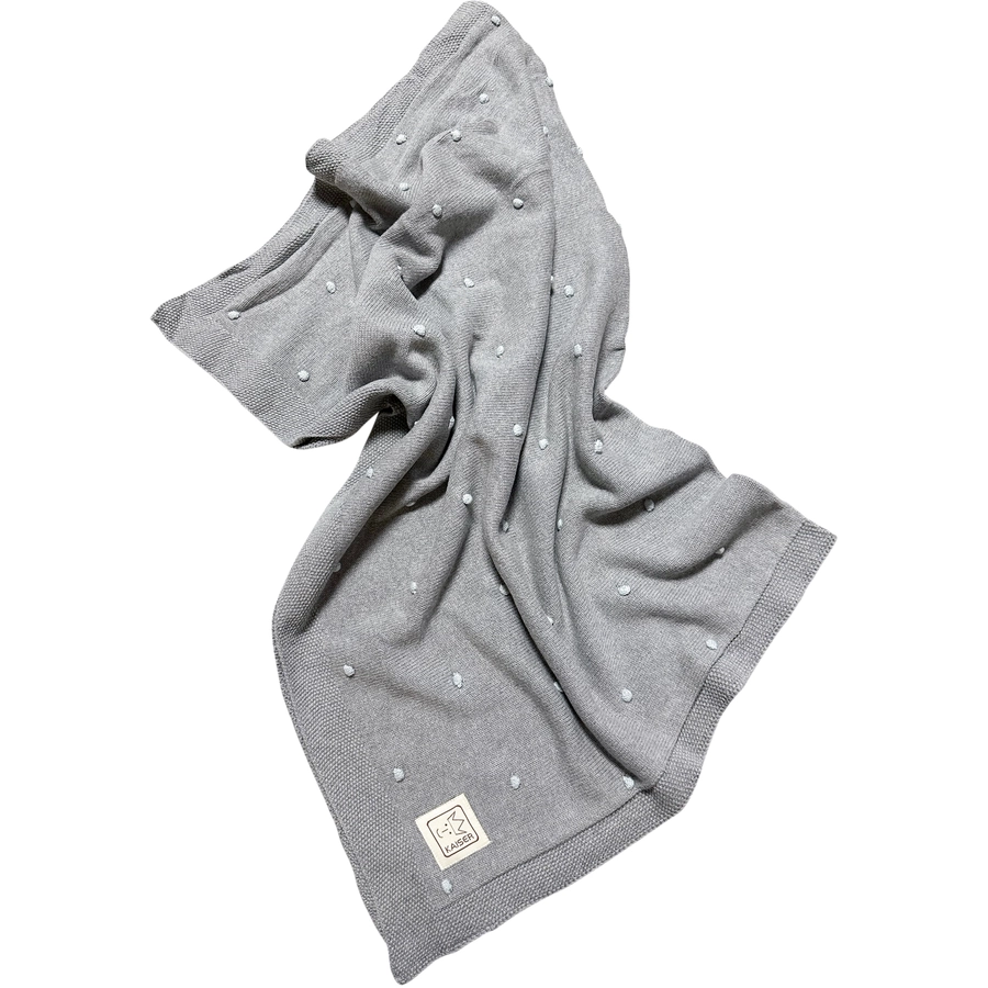 Kaiser Babydecke KNOTS organic cotton greyknots light blue