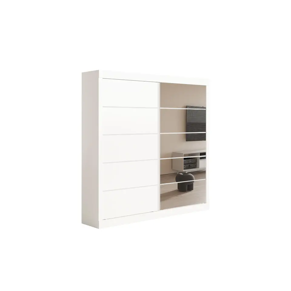 Interiax Kledingkast 'Mila' - Wit - Schuifdeurkast - 197x182x52 cm