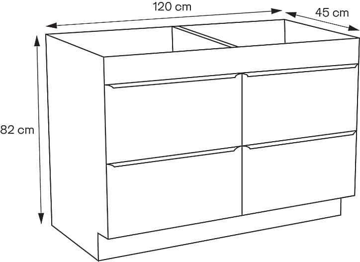 Meuble sous vasque à poser GoodHome Imandra décor chêne L. 120 x H. 82 x P. 45 cm