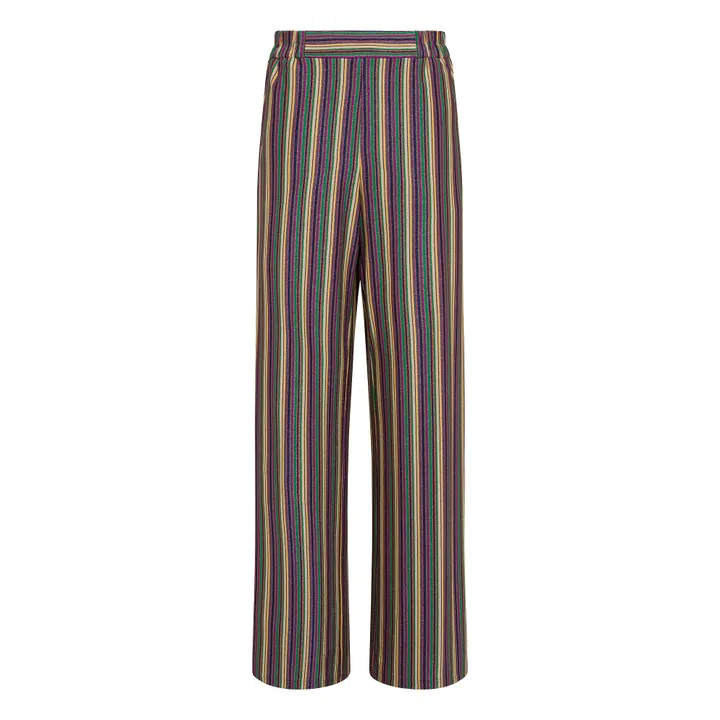 Momoni Pantalon Baccarat Rayures Métallisé | Vert