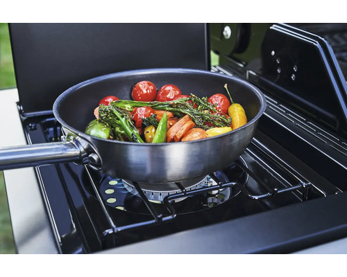 Char-Broil Gas2Coal 440 hybride gasgrill, 155 x 62,9 x 116,8 cm, 4 branders + zijbrander, zwart, inclusief rooster, dekselthermometer, vetopvangbak, grillrooster en warmhoudrek