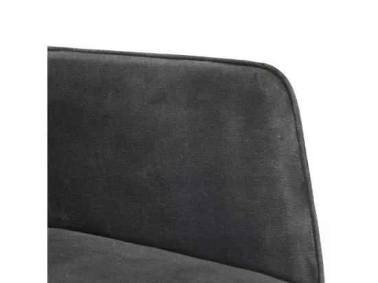 Chaise à bascule avec repose-pied Noir vintage Toile