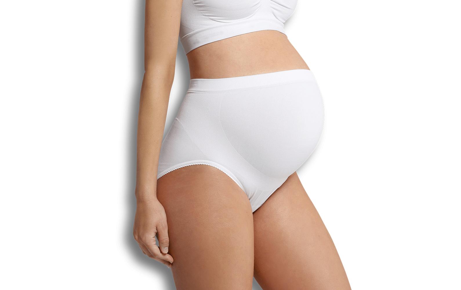 Schwangerschafts-Slip Panty Weiss Gr. LNahtlose Schwangerschaftsunterhose mit Support