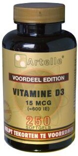 Artelle Vitamine D3 15mcg Softgels 250SG