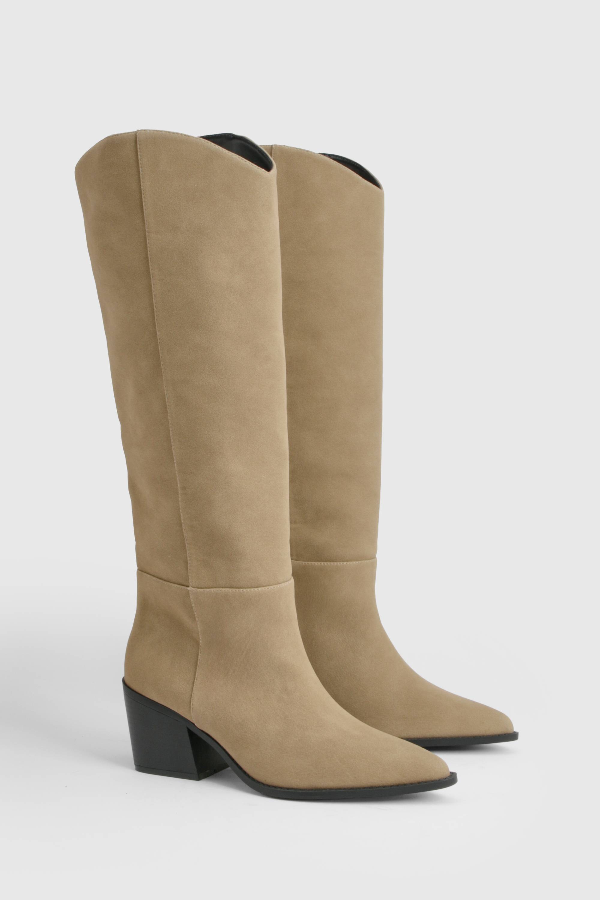 boohoo Bottes Western Coupe Large avec Détails de Coutures