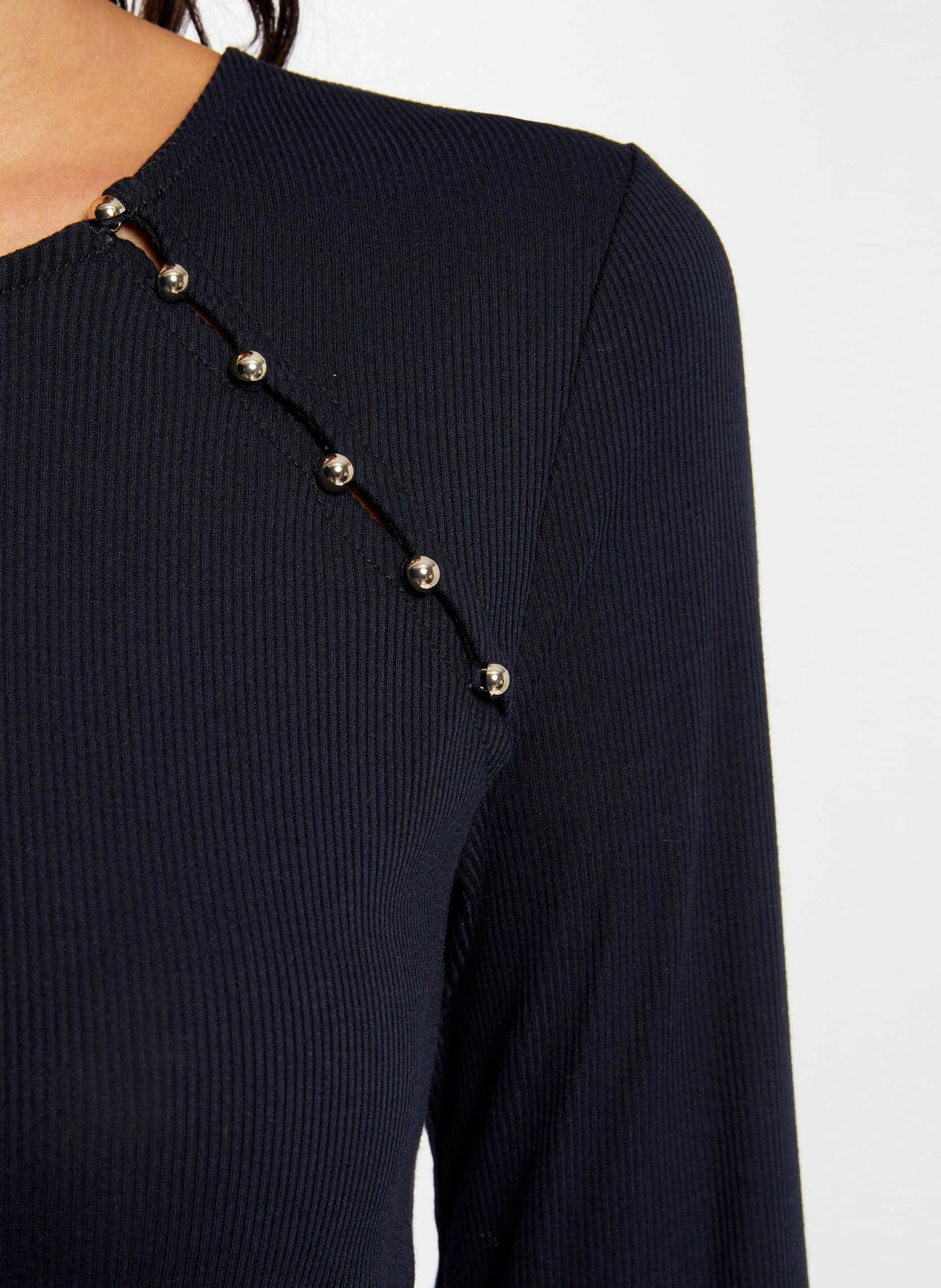 TMILIE - Tee-shirt col rond ajusté| Bleu