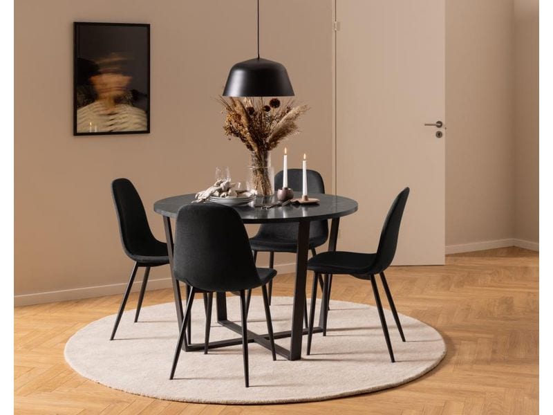 AC Design Stuhl Celia 4 Stück, Schwarz Esszimmerstühle