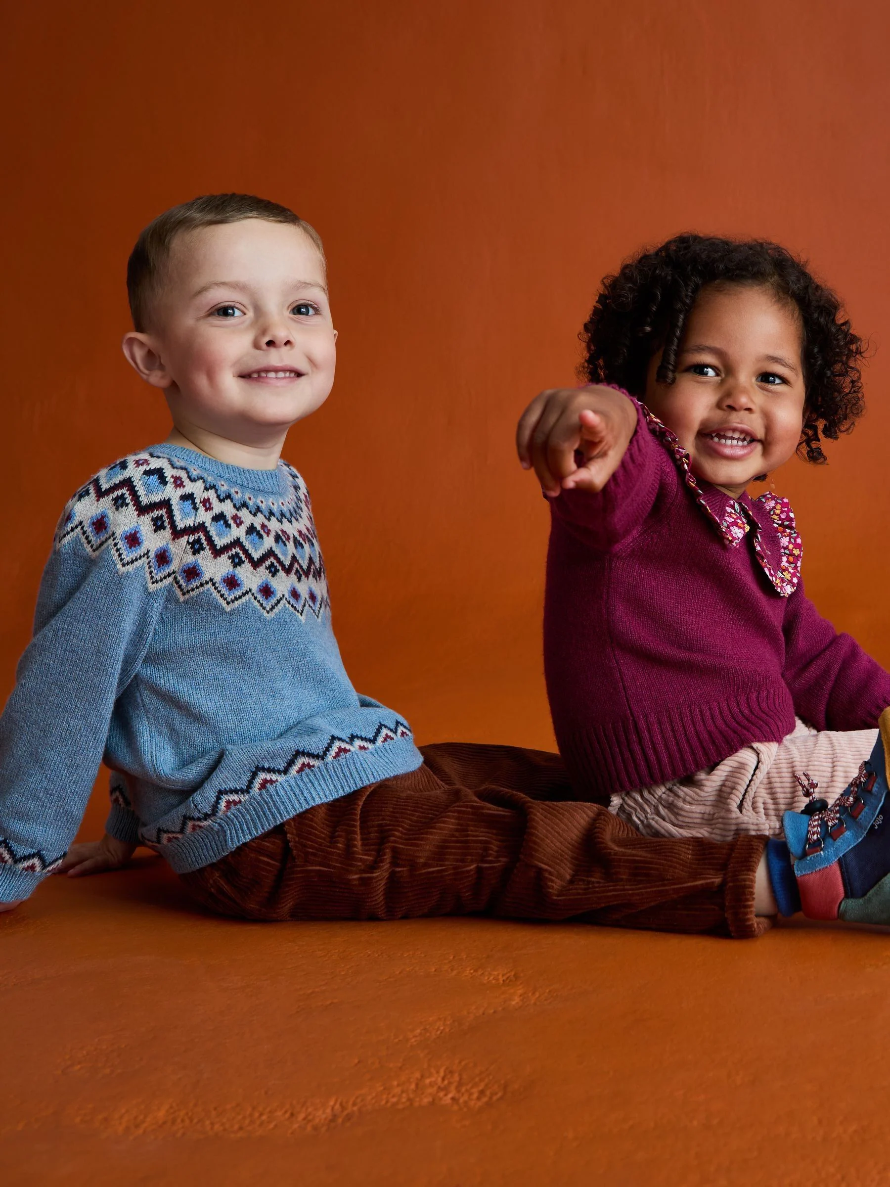 Blauw - JoJo Maman Bébé trui met fairislemotief