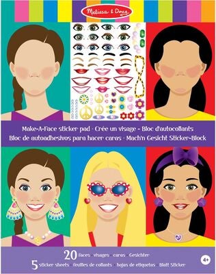 Melissa & Doug Make-a-Face Klistremerkebok
