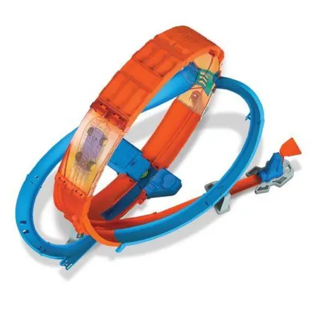 Hot Wheels Looping Crash Trackset inkl. 1 Spielzeugauto, motorisierte Autorennbahn