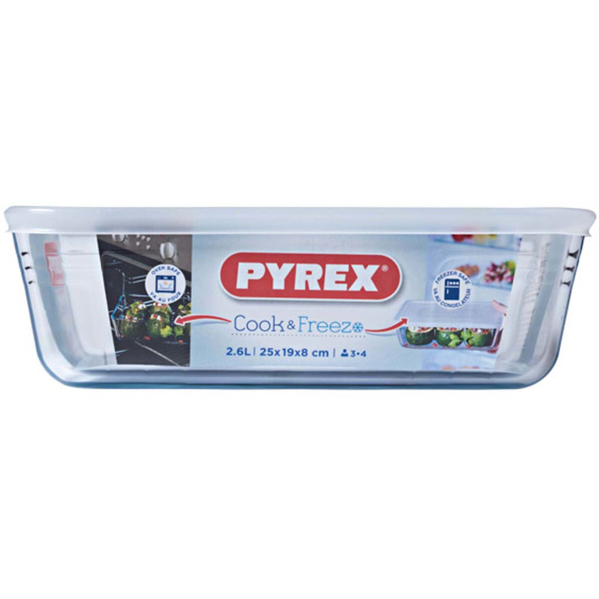 Cook & Freeze Ildfast form med Lokk/Matboks 25x19 cm 2,6 l