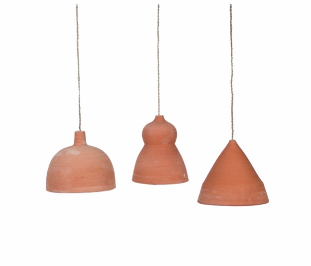 Hanglamp Terracotta afwerking Stucco Triangle