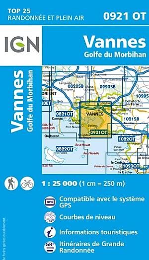 IGN - TOP 25 0921 OT VANNES 1 25 000