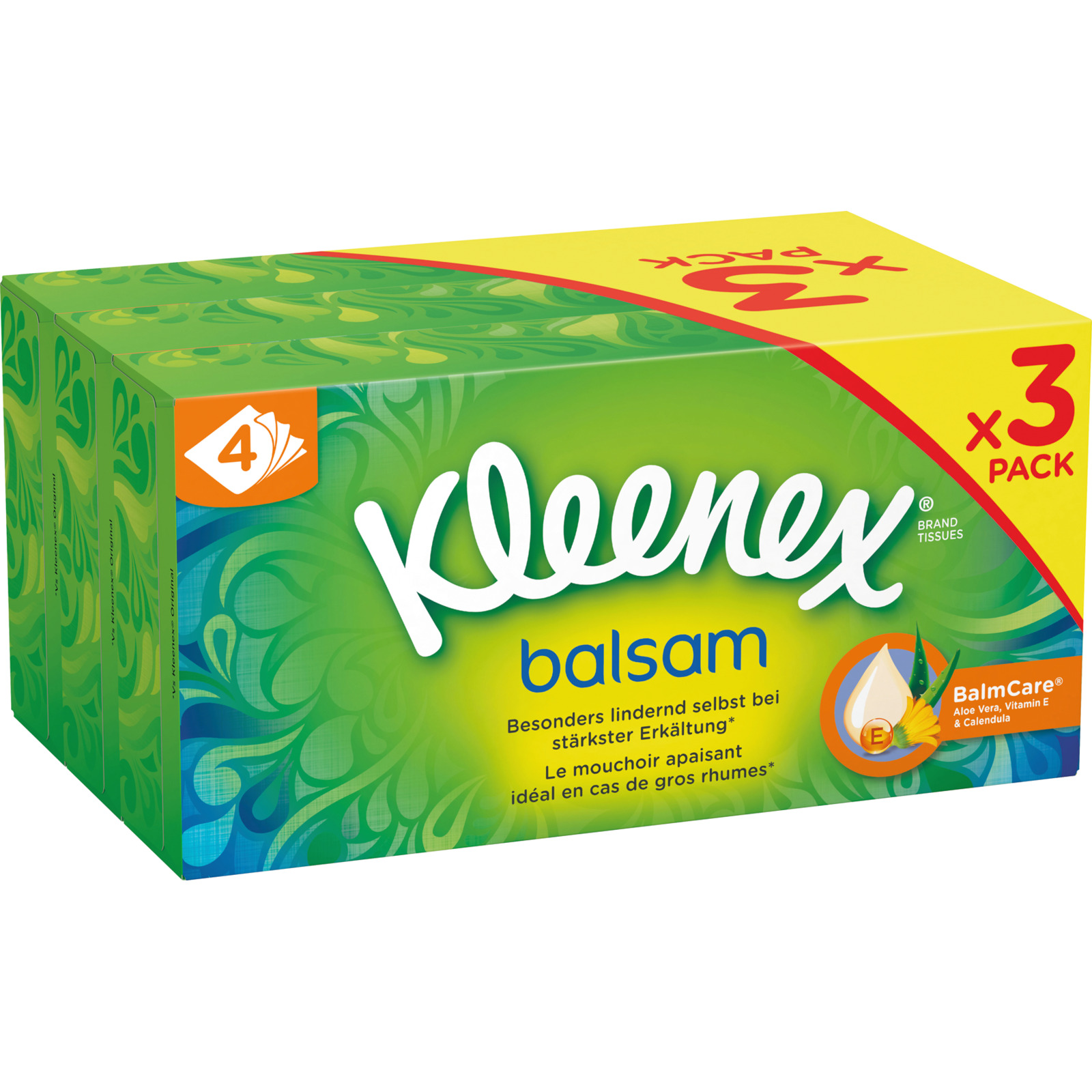Kleenex Taschentücher Balsam 3 x 60 Blatt