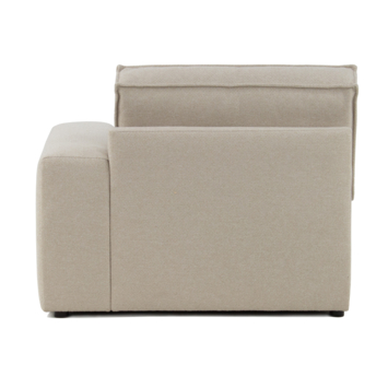 KARWEI modulaire bank James eindstuk hoek kort rechts grof geweven beige polyester