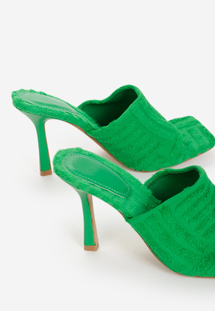 Pantoufles à talon verts Mirora