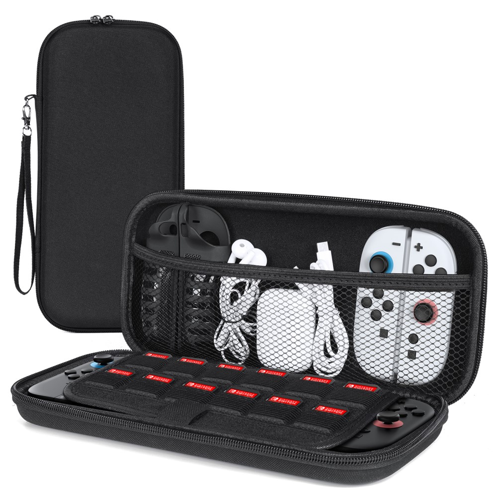 Nintendo Switch 2 Reise Box Schutztasche Hartschale mit Handschlaufe - Schwarz