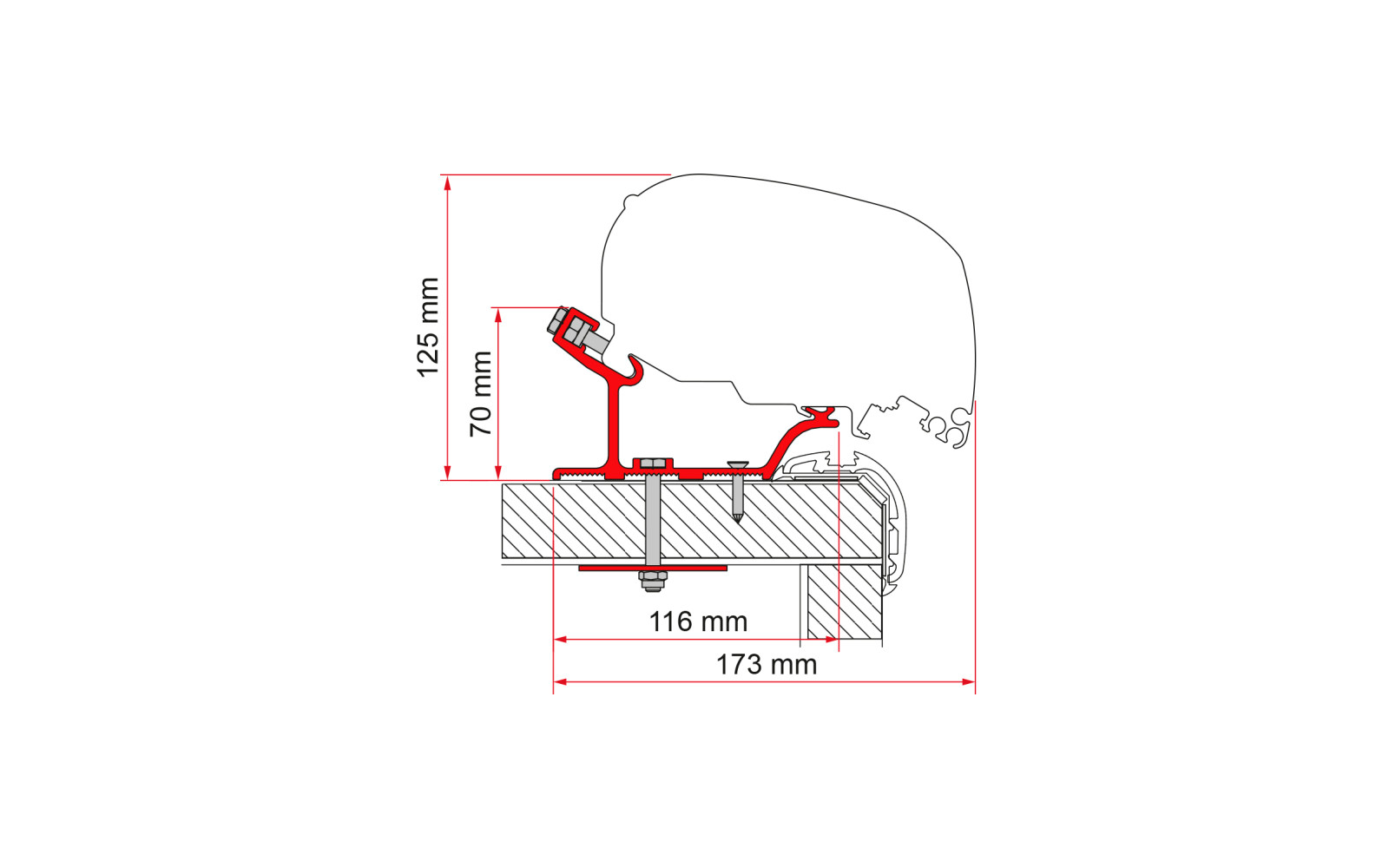 Fiamma  Adapter Carthago Malibu 340 Markisenadapter für Fiamma F80 / F65 340