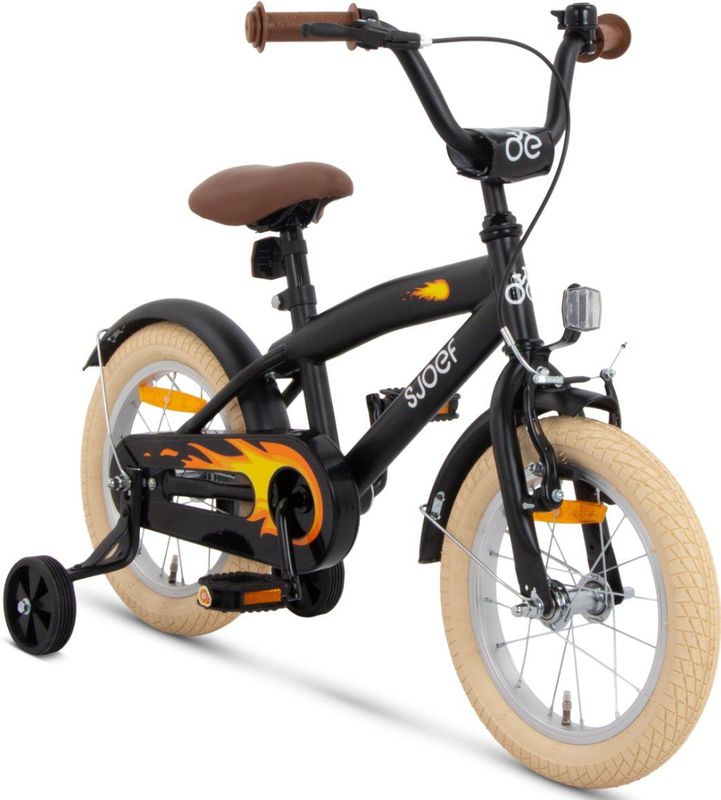 SJOEF - Cruise - Jongensfiets - Mat Zwart - 14 inch
