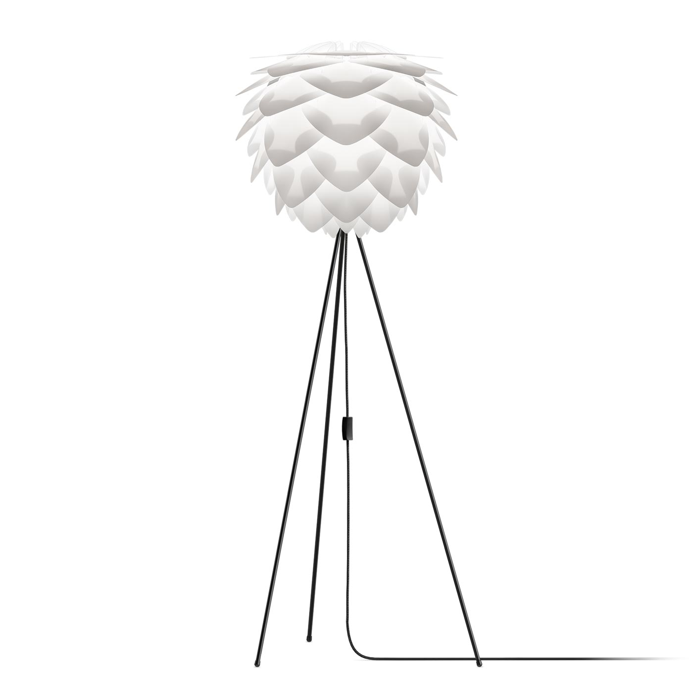 Silvia Medium Ø 50 cm - Vloerlamp - Tripod zwart Wit
