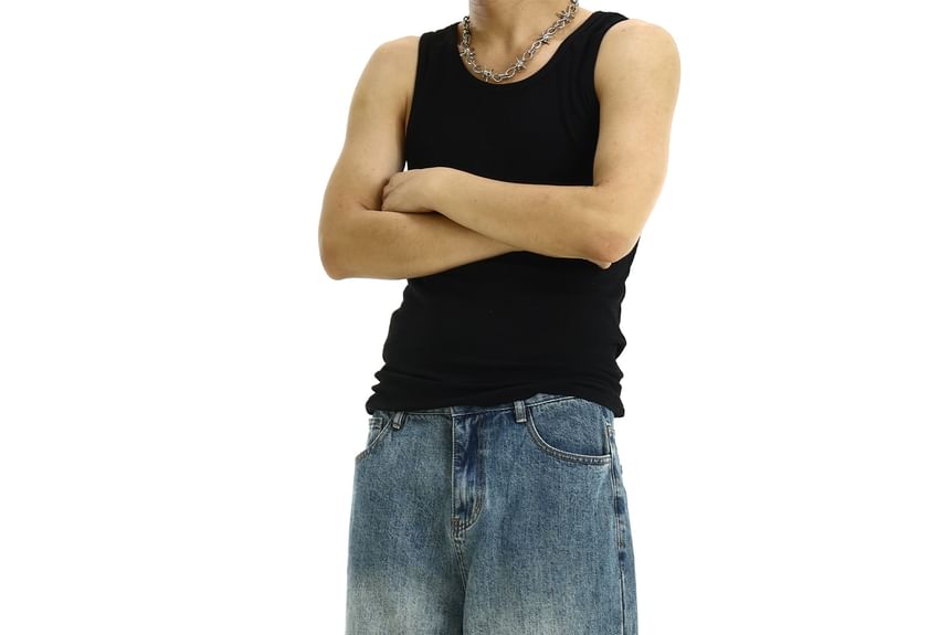 Meiksip - Mid Rise Washed Baggy Jeans