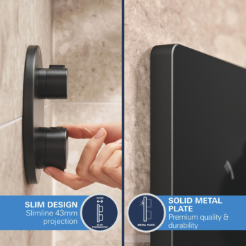 Grohe Precision Thermostat Perfect inbouw douchesysteem met  Vitalio Comfort 250 hoofddouche vierkant Mat Zwart