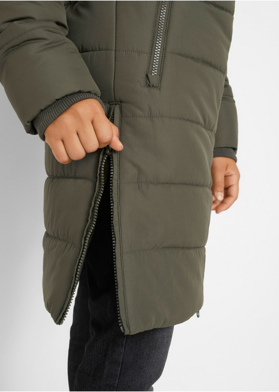 Veste matelassée fille avec capuche amovible