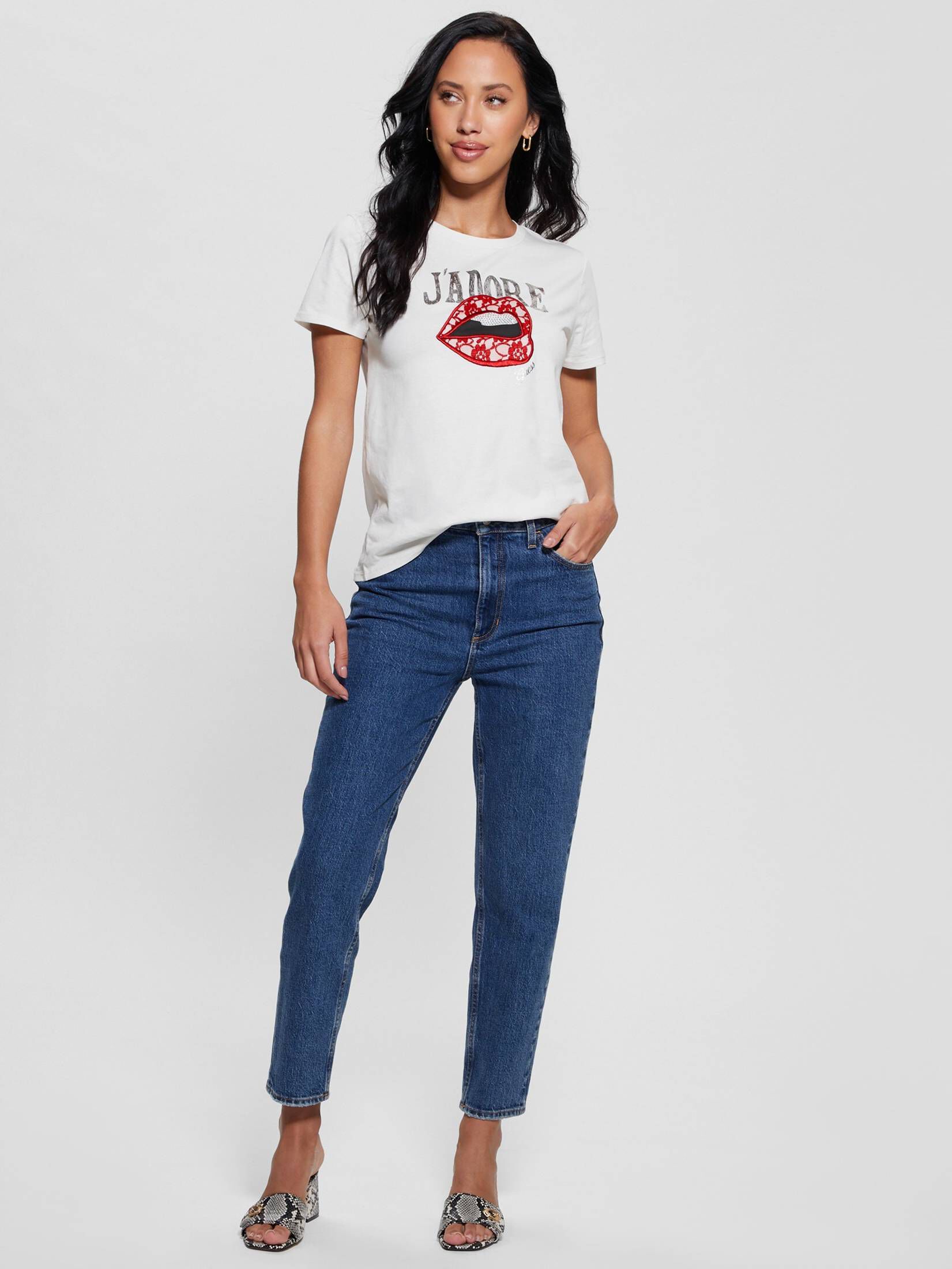 Guess| Damen T-Shirt J'ADORE EASY TEE