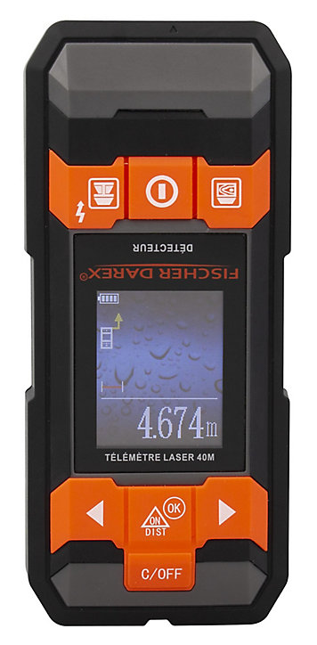 Détecteur de matériaux et télémètre laser 40m Fischer Darex