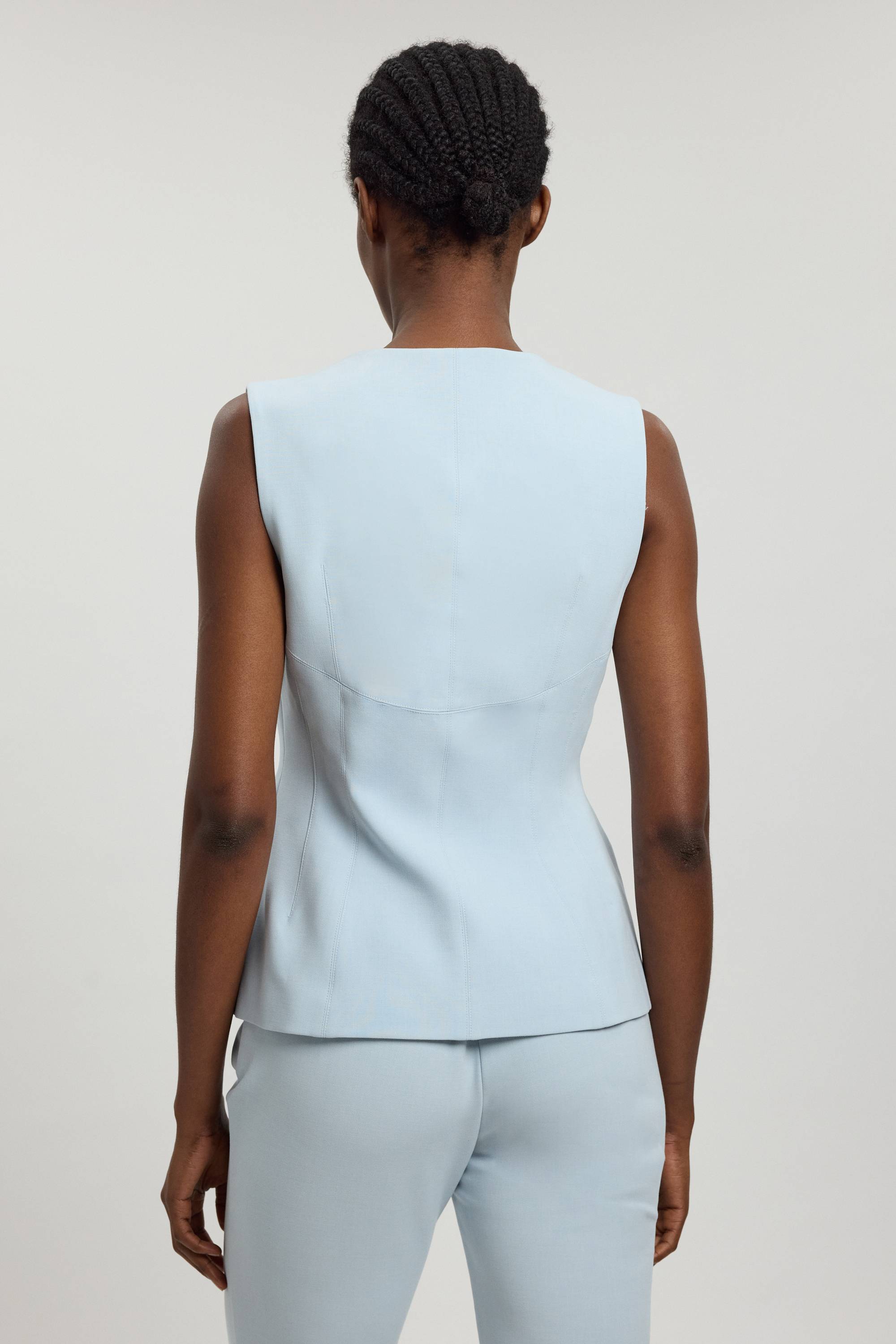 KarenMillen Haut Sans Manches Col Montant En Maille Stretch Compacte