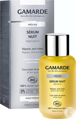 Gamarde Près-Âge Sérum Nuit Tous Types De Peaux Bio Flacon Pompe 30ml
