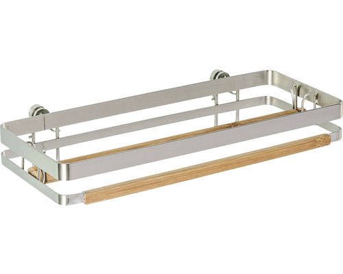 Wenko Turbo-Loc Premium keukenrolhouder + adapter, zilver/bamboe