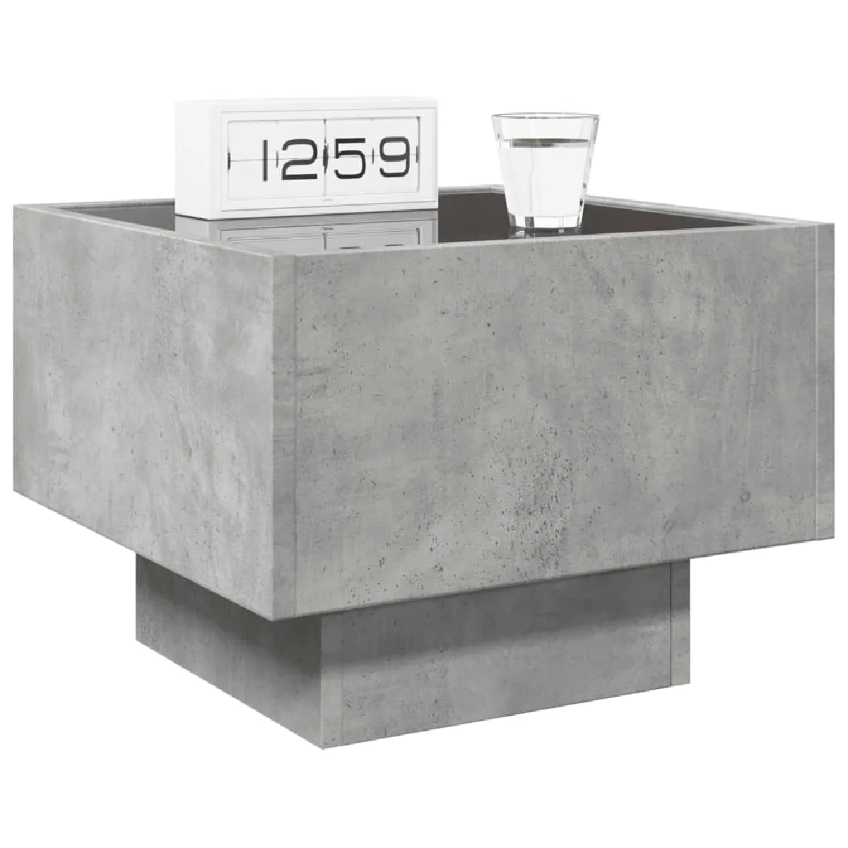 vidaXL Table de Chevet avec LED Infini - Gris Béton