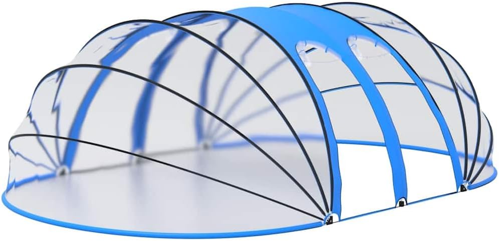 vidaXL Pooldach Pavillion Zelt Gartenpavillion Überdachung Gartendach Cabrio Dome Poolüberdachung für Aufstellpool Oval 620x410x210cm