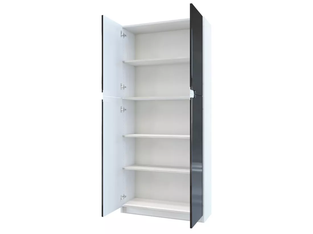 Armoire De Bureau Blanc Mat Et Aspect Béton (lxhxp) : 82 x 185 x 37