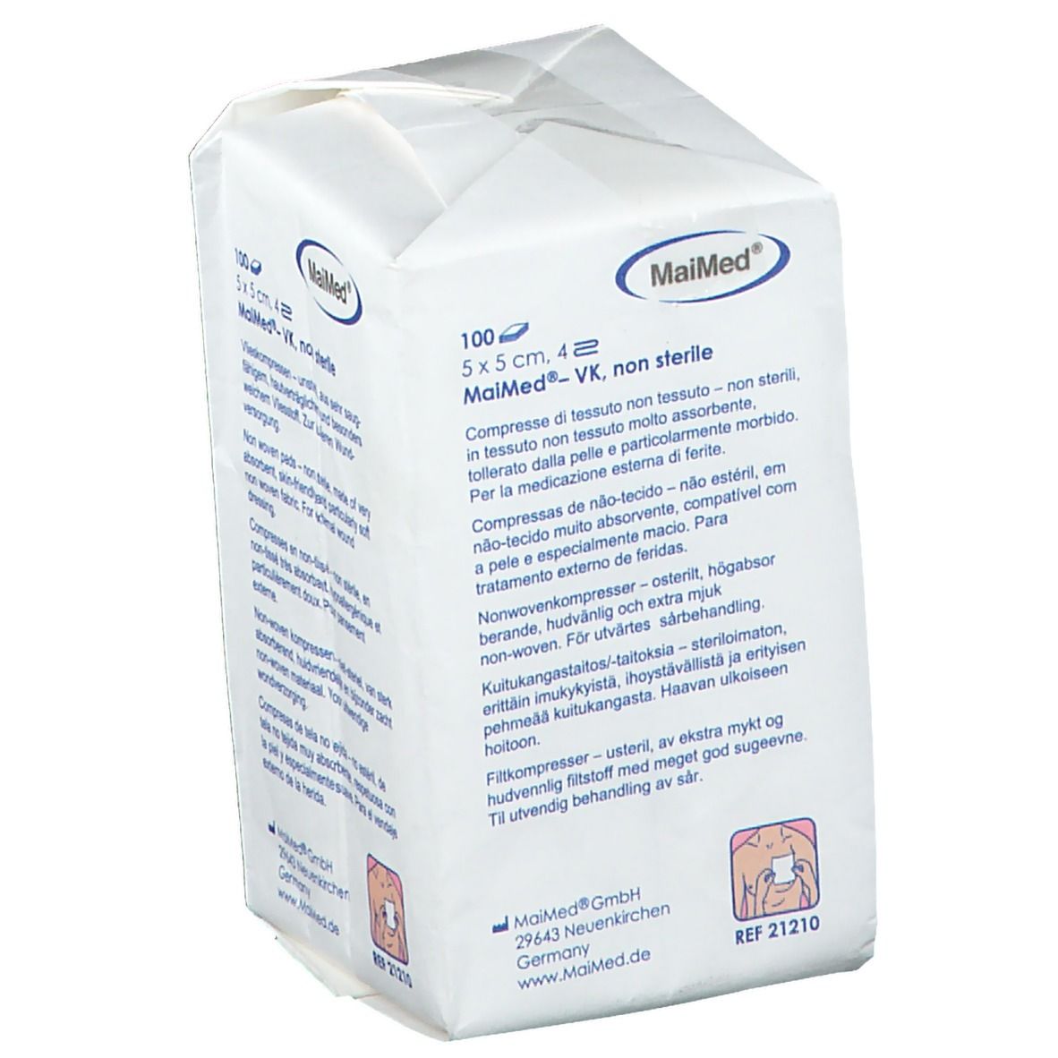MaiMed® Vlieskompressen 5 x 5 cm unsteril